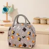 Nueva Bolsa Portátil para Lonchera con Estampado Bolsa Térmica Gruesa de Invierno para Exteriores Bolsa de Almuerzo Adorable de Dibujos Animados para el Trabajo