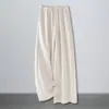 Pantalones de lana de acetato para mujer, pantalones cálidos de otoño e invierno, nuevo estilo 2025, engrosados, de cintura alta, de pierna ancha fluidos, largos casuales