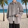 Chamarra tipo camisa de trabajo estilo americano para hombre, nuevo modelo primavera y otoño 2026, corte holgado, camisa casual retro japonesa de manga larga