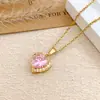 Colar Estilo Coreano Coração Colorido Zircônia Colar Acessórios para Mulheres Japonês e Coreano Mais Vendido Luxo Leve Nicho Corrente da Clavícula Acessórios