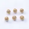 Pulsera de Zirconia Cortada Micro-Pavimentada Rellena de Oro de 18 Quilates que Conserva el Color, Cuentas Sueltas, Cuentas Redondas, Accesorios Espaciadores para Pulseras y Collares DIY