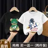Camiseta de Manga Corta de Algodón Puro para Niños Verano 2026 Nuevo Estilo Coreano Diseño Estampado Tendencia Tops de Media Manga para Niños Mayores