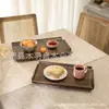 Nueva Bandeja de Madera Maciza Rectangular con Asas Bandeja de Té para el Hogar Desayuno Frutas Bocadillos Bandeja de Madera