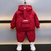 1015 Conjunto de Ropa de Algodón para Niños Niños, Elegante Invierno Nuevo Modelo 2026, Forrado de Felpa y Engrosado, Sudadera para Bebé Niñas, Aspecto Atractivo