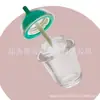 Mancha Nueva Linda Taza de Té de Leche Tubo de Brillo de Labios Botella Vacía Transparente Tubo de Brillo de Labios Lipstick Embotellado Material de Empaque Plástico Cosmético