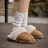 Zapatillas Sencillas de Felpa para Otoño e Invierno, Nuevas para Interior del Hogar, Antideslizantes, Forradas de Vellón, Cálidas, de Algodón de Gama Alta para Mujer