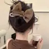 Grampo de Cabelo Flor Rosa com Laço para Mulheres 2025 Novo Grampo de Cabelo de Alta Qualidade Super Fada Acessório de Cabelo Elegante na Parte de Trás da Cabeça