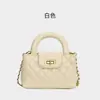 Bolso de mano de moda, estilo nuevo, lujo ligero, diseño de nicho, sensación de alta gama, con patrón de diamantes, estilo francés, rosa, bolso cruzado para mujer