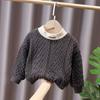 Sudaderas de Terciopelo para Bebés y Niños, Tops de Punto Engrosados para Niños, Camisetas Interiores Coreanas de Otoño e Invierno para Niños y Niñas, Modernos
