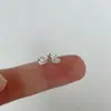 Brincos de Tarraxa Mini Coração com Pino de Prata de Lei S999 para Mulheres Exquisitos Zircônia Ultra Brilhante Enfeites de Orelha Doce Design de Nicho Brincos com Fecho de Rosca