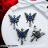 Accesorios de Estilo Oscuro Estilo Europeo y Americano Mariposa Negra Pistola Cruz de Rosa Colgante Pulsera de Cuentas DIY Collar