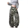 Calça jeans camuflada com bordado patchwork de estrelas e letras estilo americano, nova coleção de outono, unissex, inspirada na dança jazz, perna larga