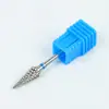 Broca de unha pequena em formato de guarda-chuva com cabeça chata, broca de remoção de cutícula de aço tungstênio e diamante, acessório universal para máquina de polimento elétrica