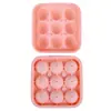 Forma de Gelo 3D de Futebol Nova Personalizada da Amazon para Uso Doméstico com Tampa Liberação Fácil Molde de Silicone para Fazer Gelo de Whisky