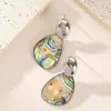 Argolas de Orelha Estilo Chanel Exclusivas Personalizadas com Concha de Abalone Natural Prata Agulha Moda Transfronteiriça Brincos de Luxo Leve High-End
