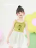 Traje de baño para niñas, de una pieza estilo tirantes, Vestido de princesa estilo coreano, Estilo fresco y claro para niñas, Adecuado para aguas termales
