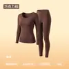 Ropa interior térmica de modal Lan Jing clase A para mujer 10A acrílico antibacteriano cuello redondo capa base conjunto cálido otoño e invierno para hombre