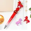 Bestseller do Ano do Cavalo: Miçangas Acrílicas de Pônei Arco-Íris com Revestimento UV, Miçangas 3D para Chaveiro, Colar, Alça de Celular, Acessórios