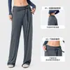 Pantalones anchos de corte holgado para mujer con cinturón desmontable, transpirables y adecuados para deportes y uso casual, con una caída fluida que disimula la figura y crea un efecto adelgazante, en un estilo recto y largo