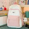 Mochila Leve de Viagem Simples da Moda Estilo Ins Japonês Bolsa Escolar Fresca Doce para Meninas Mochila Fofa para Alunos do Ensino Médio