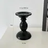 Suporte de Vela Coluna Romana Preto Retrô, Decoração de Atmosfera de Mesa, Ornamento de Arte em Ferro, Vela Romântica, Luz de Velas, Suporte para Vela de Aromaterapia