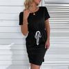 Bai Fen Zhi Yi Ropa de Mujer Europea y Americana de Comercio Exterior Cuello Redondo Bodycon Falda Cruzada Casual Transfronteriza Ajustada Cordón Vestido de Color Sólido