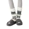 Polainas de Punto Fair Isle para Mujer, Otoño/Invierno 2025 Nuevas Calcetines Largos de Tubo Gris Vintage, Adecuados para Usar con Botas de Nieve, Engrosados para Calidez