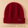 Gorro 100% Cachemir Puro para Mujer, Gorro Cálido Versátil para Otoño e Invierno, Turbante de Punto Engrosado para Circunferencia de Cabeza Grande