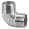 Codo de alambre interior y exterior de acero inoxidable 304, adaptador de diámetro variable de 90 grados, 1/2 puntos, 3 puntos, 4 puntos, 6 puntos, accesorios de tubería de agua de 1 pulgada