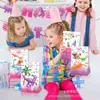 Lb210 Rosa Amazon Dinossauro Desenho Animado Tiranossauro Rex Festa Doce Sacola de Papel Kraft Conjunto de Adesivos