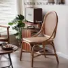 Silla de Comedor de Ratán Vintage Silla de Escritorio con Respaldo Tejido en Casa Silla de Ratán Silla de Ocio para Balcón en Casa