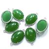 Colgante doble agujero ovalado de amatista incrustada nuevo transfronterizo 13*18mm superficie de huevo hecho a mano DIY accesorios de joyería de mano