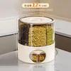 Caja de Almacenamiento para Granos para Cocina del Hogar, Gran Capacidad, a Prueba de Insectos, a Prueba de Humedad, Contenedor de Arroz Giratorio, Tarro de Almacenamiento para Granos