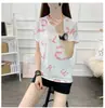 Verão Novo Seda de Gelo Secagem Rápida Feminino Manga Curta Casual Moda Versátil Leve Absorvente de Suor Seco Ao Ar Livre Para o Trabalho Esportes