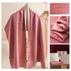 Bufanda de Seda, Bufanda de Seda de Morera de Gama Alta, Chal Grande Jacquard Rosa de Doble Capa, Moderno y Versátil