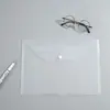 Bolsa de Arquivo A4 com Botão de Pressão, Bolsa de Documentos Pp Espessada à Prova d'Água e Resistente ao Desgaste, Bolsa para Armazenamento de Identificação de Viajante, Suporta Personalização