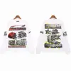 Marca Tendência High Street Europeia e Americana Hell Star Vintage Lavado Velho Casual Solto Manga Curta Moletom com Capuz Calças Terno