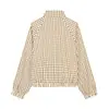 Ins estilo europeu e americano transfronteiriço 2026 nova moda elegante atacado de roupas femininas jaqueta listrada de manga morcego com gola alta para o dia a dia