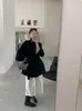 Ropa Exterior de Lujo de Doble Cara de Dos Colores con Cuello Alto de Lana de Doble Cara Estilo Coreano de Longitud Media Engrosada Cálida Holgada para Mujer