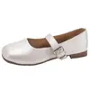 Sapatos Baixos Mary Jane Estilo Retro Francês Feminino 2026 Primavera/Outono Novo Tira Única Bico Quadrado com Saia Sapatos Pequenos de Couro