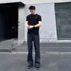 Pantalones a cuadros retro americanos para hombre, delgados de primavera y otoño, de alta calle acampanados, holgados rectos casuales deportivos