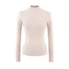 FS647-26 Otoño Estilo Coreano Blogger INS Cuello Alto Medio Liso Manga Larga Ajustado Suéter de Punto Camisa Base