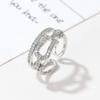 Anillo de Mariposa para Mujer Estilo Ins, Anillo Abierto con Acabado de Alta Gama, Anillo para Dedo Índice con Corazones Entrelazados, Anillo Completamente de Diamantes, Apilable, En Stock