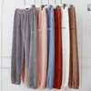 Pantalones Cálidos de Hada Forro Polar Coral Pantalones Cálidos para Casa Otoño e Invierno Pantalones Holgazanes Leggings de Cuello Ropa Exterior para Mujer Pantalones de Pijama Modernos