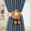 Correa de cuerda de algodón con diseño de girasol, bonita y sencilla correa para cortina, correa ajustable, hebilla para cortina con diseño de flores para sala de estar y niños.