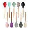 Utensílios de Cozinha Resistentes a Altas Temperaturas com Cabo de Madeira para Uso Doméstico Espátula de Silicone Espátula para Frigideira Antiaderente Colher de Sopa Ferramentas de Confeitaria Conjunto de 12 Peças Atacado
