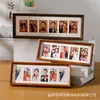 Marco de fotos de madera largo con múltiples compartimentos, expositor de mesa conectado de cinco o seis paneles, nuevo marco de fotos de boda y de registro estilo chino