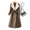 Chaqueta de Cuero Haining para Mujer de Largo Medio Sobre la Rodilla Cortavientos de Cuero PU 2025 Otoño e Invierno Nueva Chaqueta de Plumas de Cuero Ropa Exterior Chaqueta Talla Grande