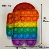 Chaveiro Divertido Anti-Estresse de Silicone Matador de Roedores Mini Redondo Quadrado Arco-Íris Aperte e Brinque Descompressão para Dedos