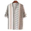 Comércio Exterior Transfronteiriço Cardigã Longo Masculino com Estampa Digital 3D Outono e Primavera Novo Manga Longa Tamanho Plus Size Camisa Solta Masculina